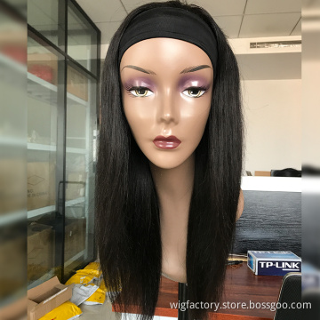 Human Straight Hair Wig Remy,Brazilian Cheap Headband Wig Virgin Hair Glueless10-30Inch,Wholesale Headband Wig For Black Women